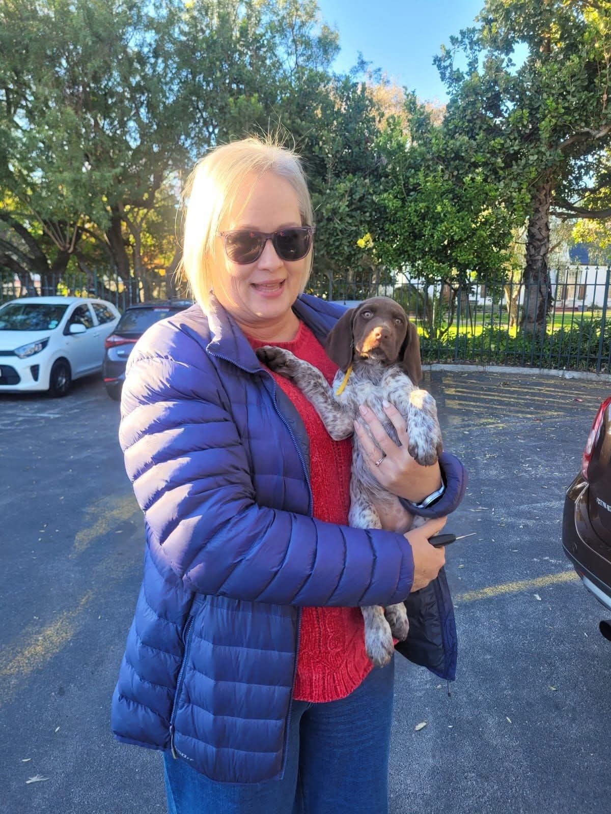 A puppy handed over in a car park along the route