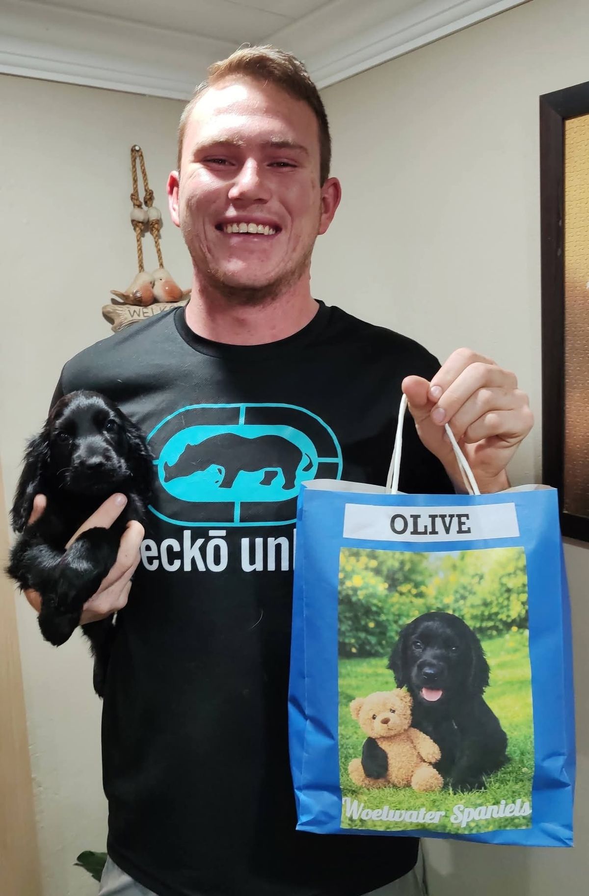 Olive's new owner meeting her for the first time